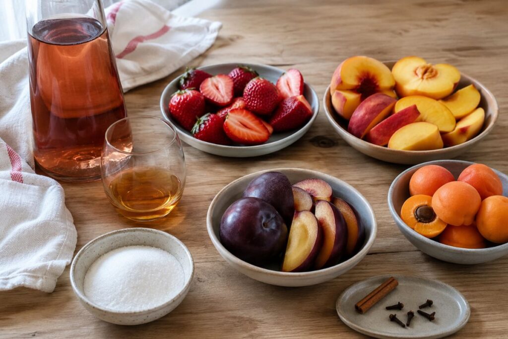 Sangria rosé con frutta estiva con il Bimby, ingredienti