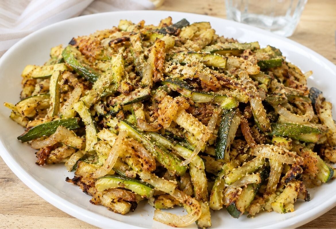 Zucchine e cipolla gratinate al forno