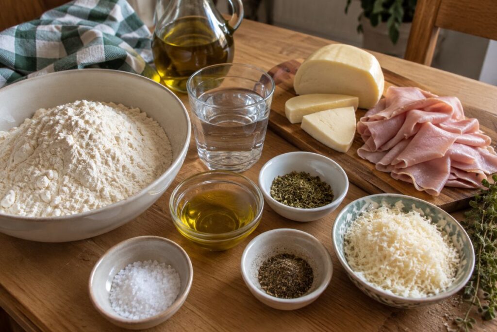 Focaccia ripiena senza lievito, ingredienti
