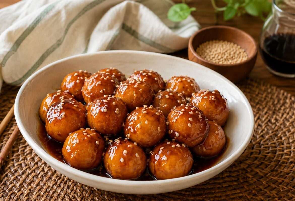 Palline di patate in salsa teriyaki