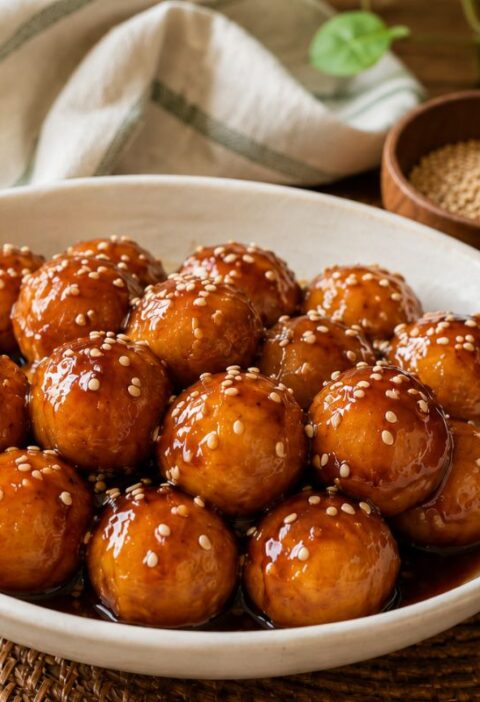 Palline di patate in salsa teriyaki