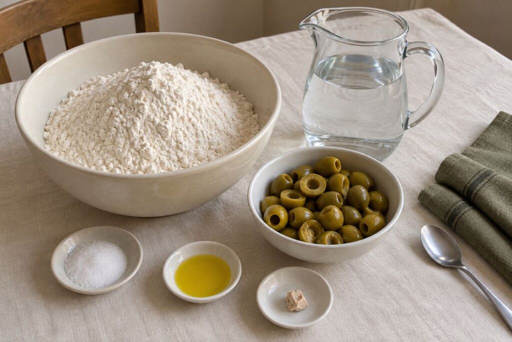 Panini alle olive verdi, ingredienti