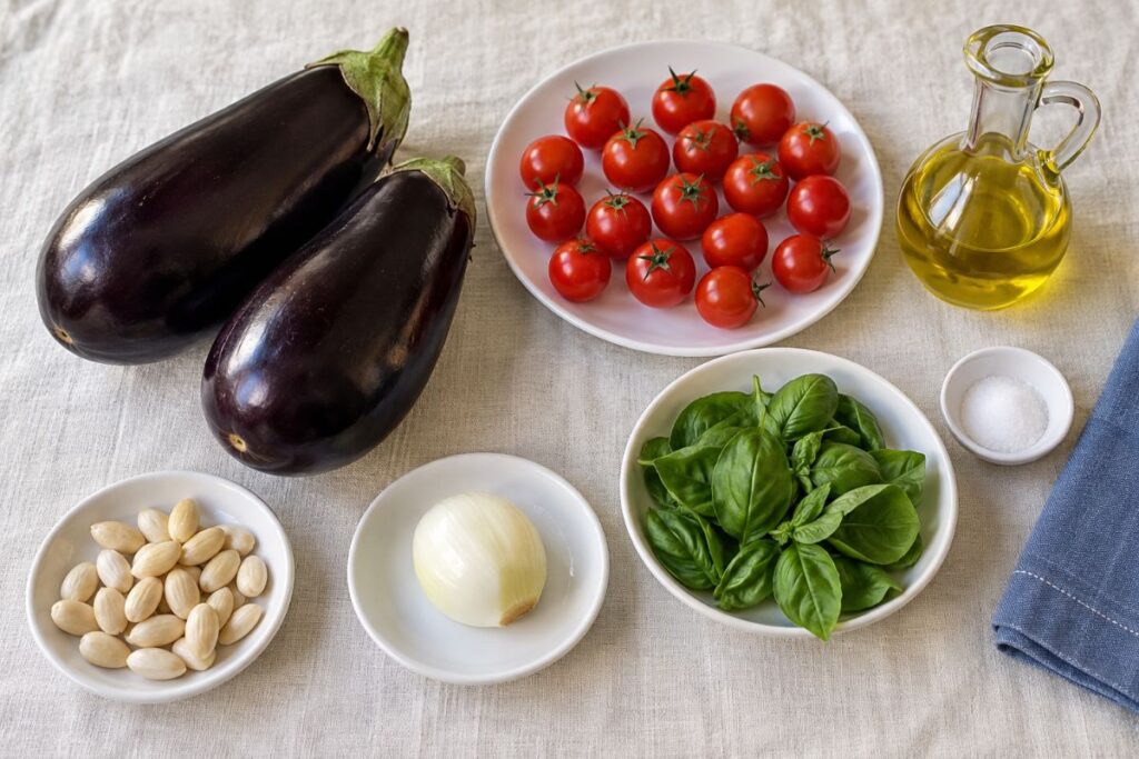 Paté di melanzane e mandorle con il Bimby, ingredienti