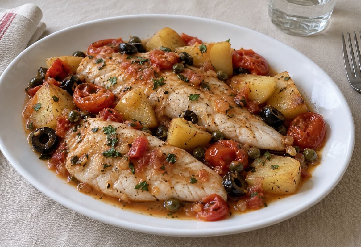 Platessa con pomodorini in friggitrice ad aria