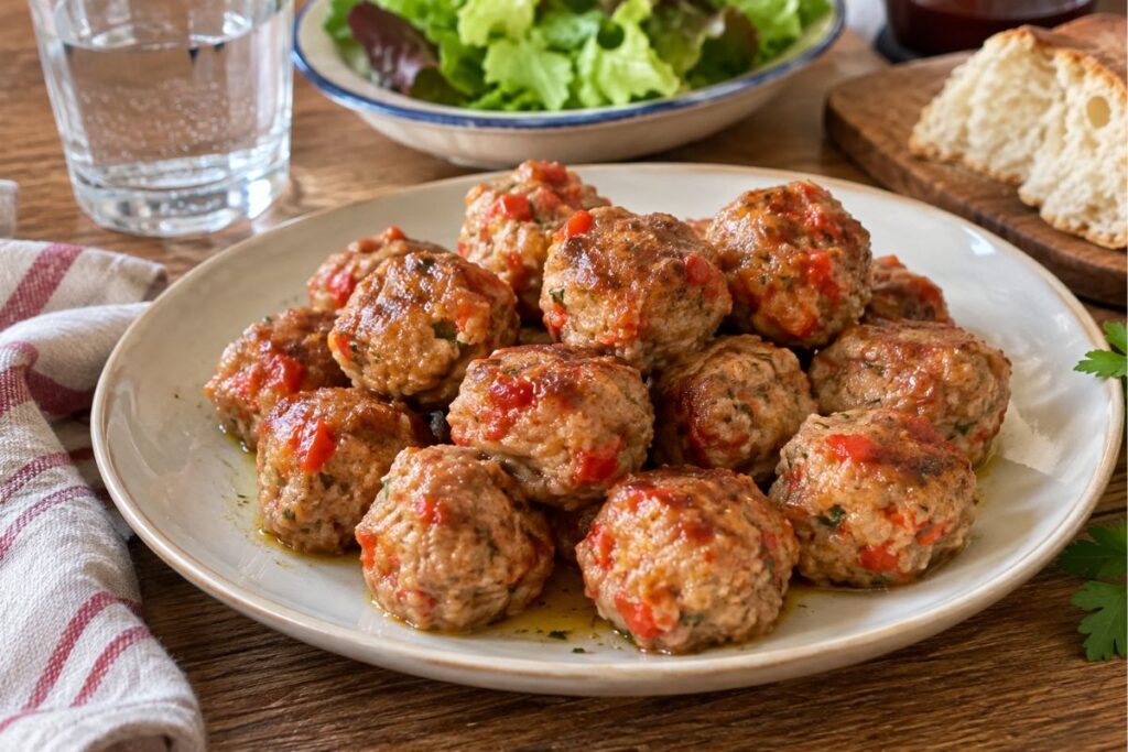Polpette ai peperoni in padella