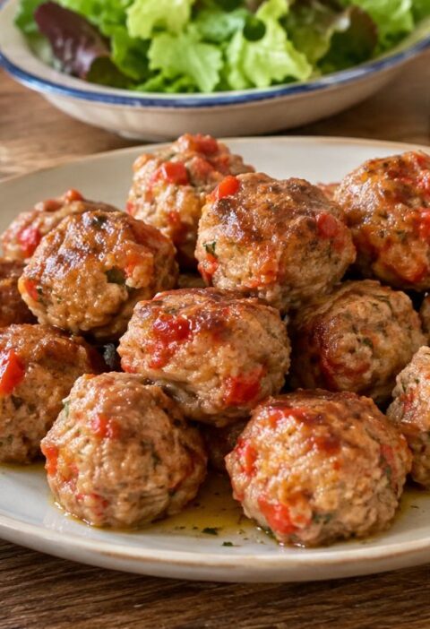 Polpette ai peperoni in padella