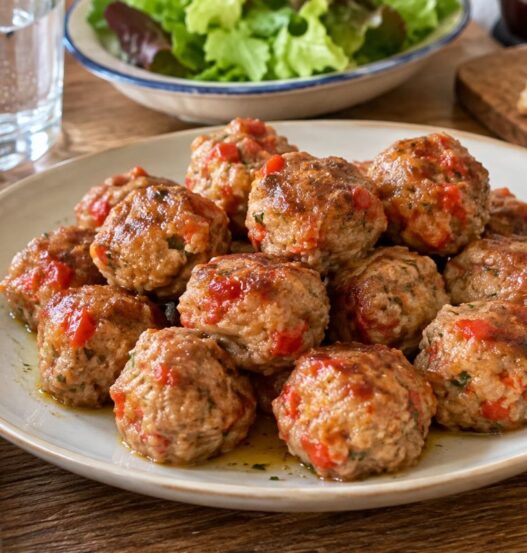 Polpette ai peperoni in padella