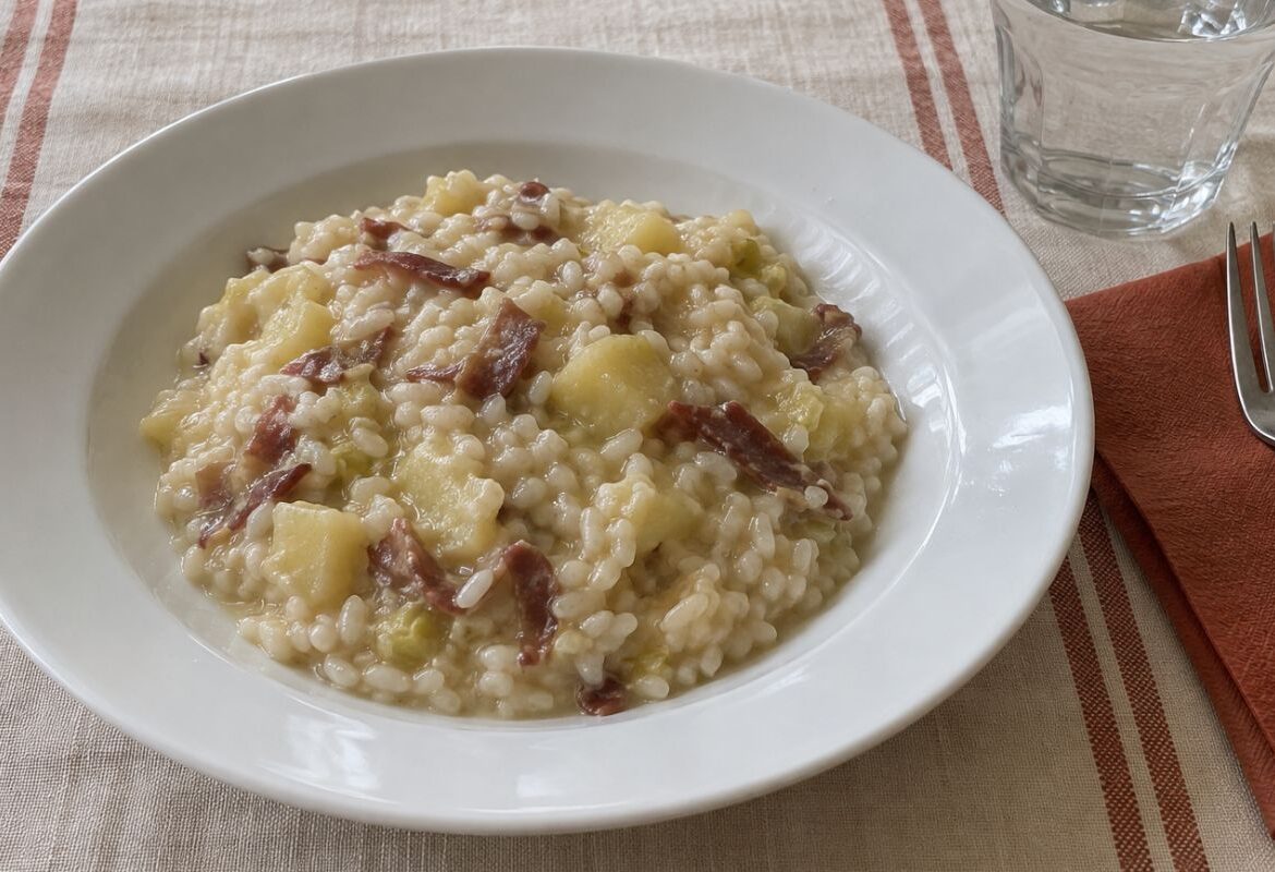 Risotto porro, patate e bresaola con il Bimby