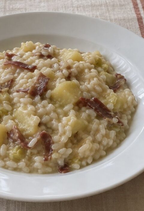 Risotto porro, patate e bresaola con il Bimby