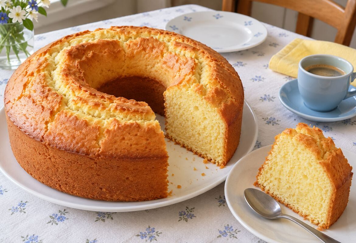 Ciambella al limone alta e soffice