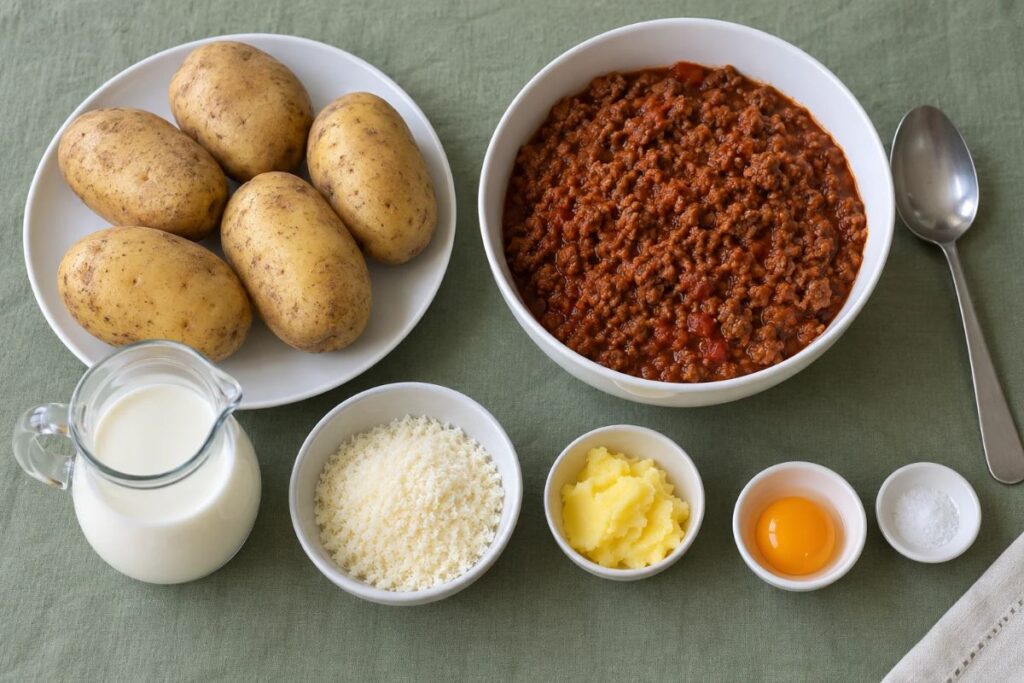 Cottage pie senza lattosio, ingredienti