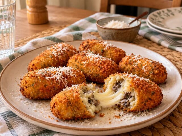 Il trucco per crocchette davvero croccanti? Prova queste “al telefono” con patate e funghi