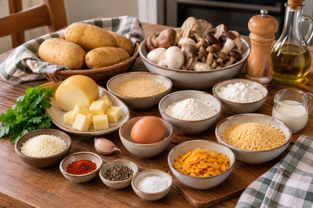 Crocchette di patate e funghi, ingredienti