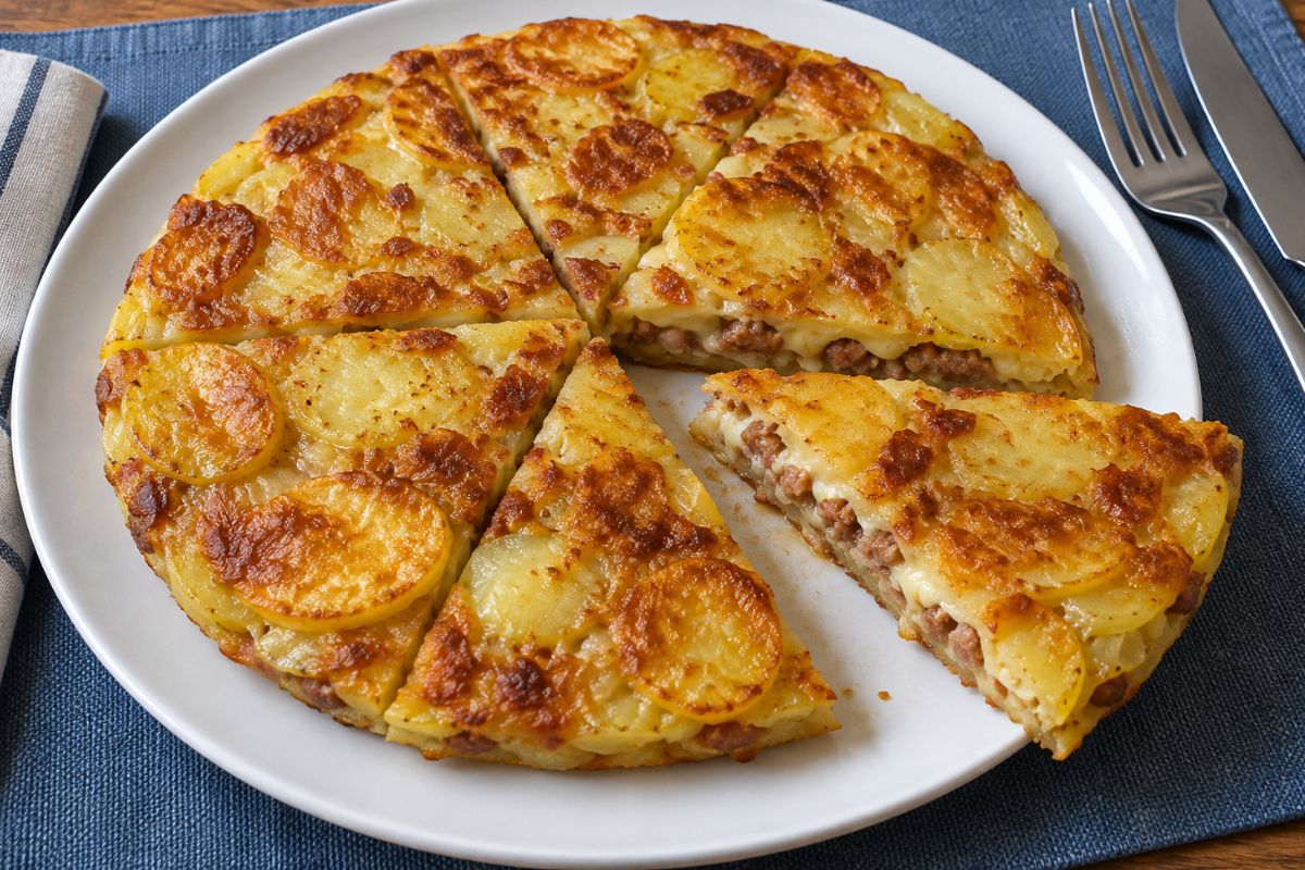Affetta le patate sottilissime e prova il tortino in padella alla calabrese, dal ripieno filante e… piccantino!