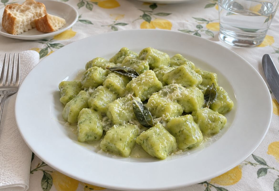 Gnocchi di broccoli con burro, salvia e parmigiano