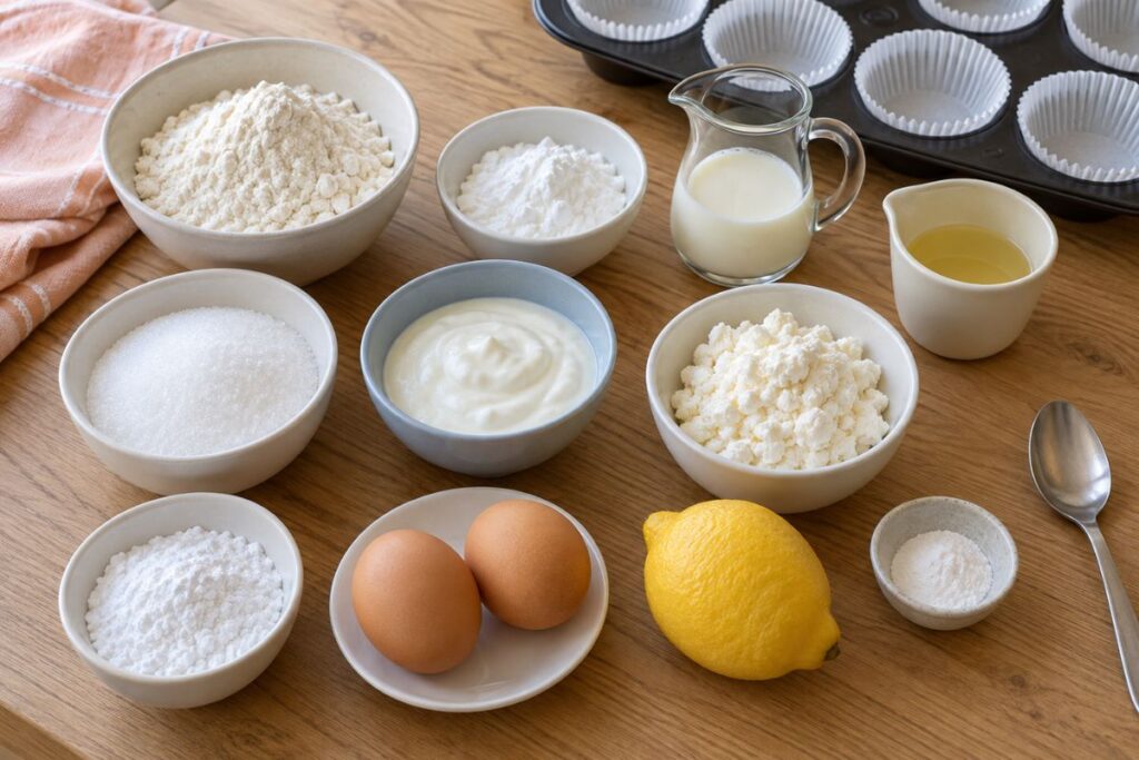 Muffin Paradiso con cuore di ricotta, ingredienti