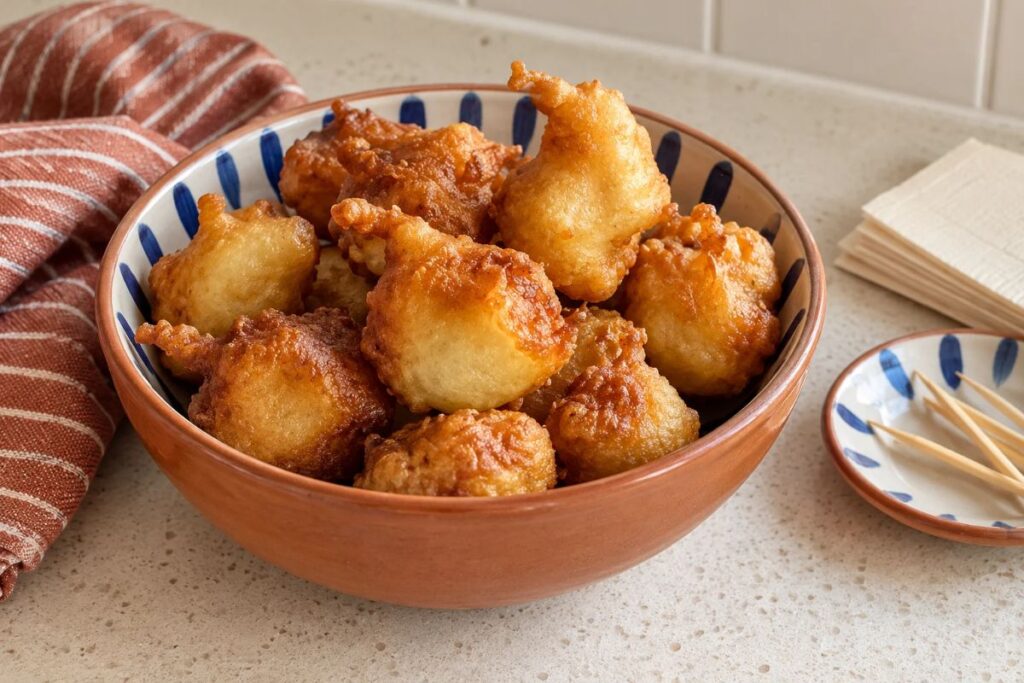 Nuvole di pollo fritte