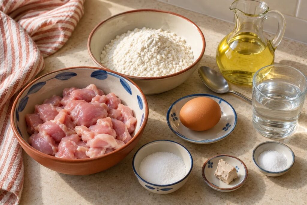 Nuvole di pollo fritte, ingredienti