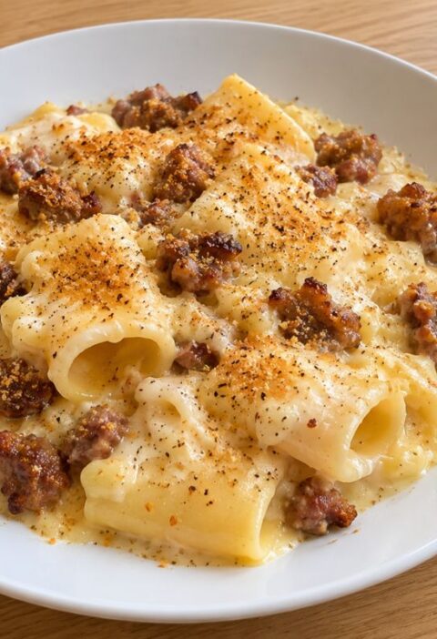 Pasta patate, salsiccia e scamorza