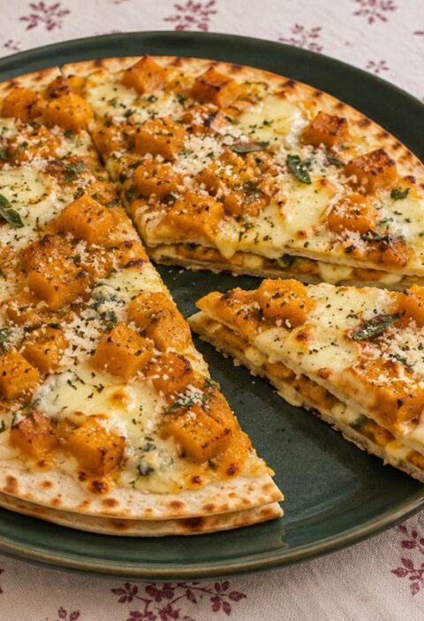 Piadipizza alla zucca e formaggi