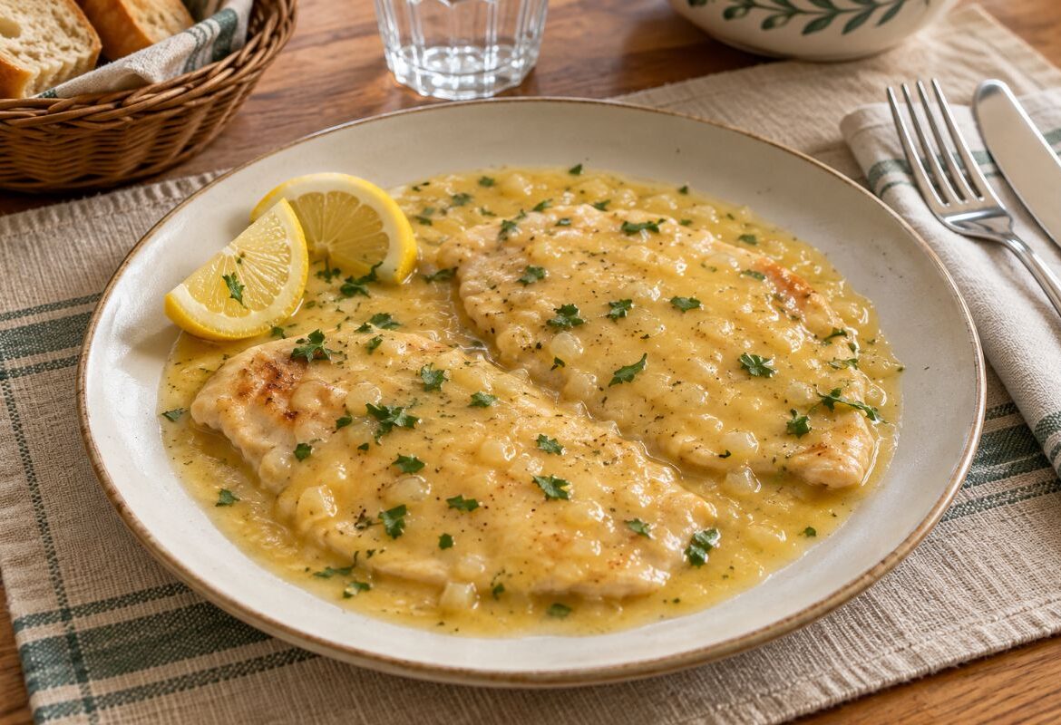 Pollo al limone cremoso in padella
