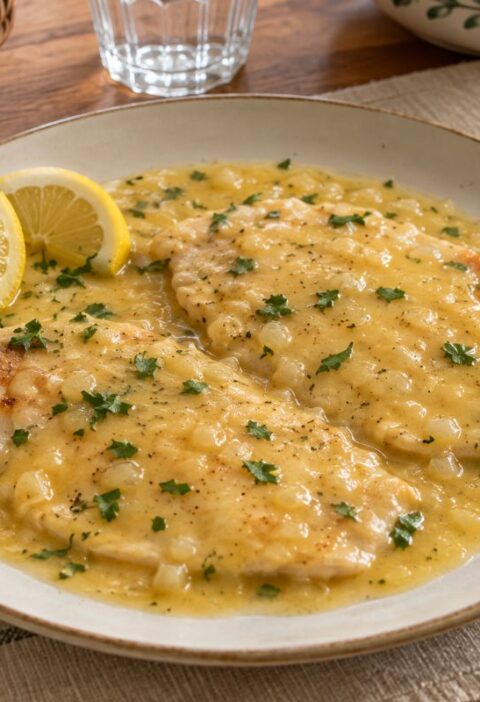 Pollo al limone cremoso in padella