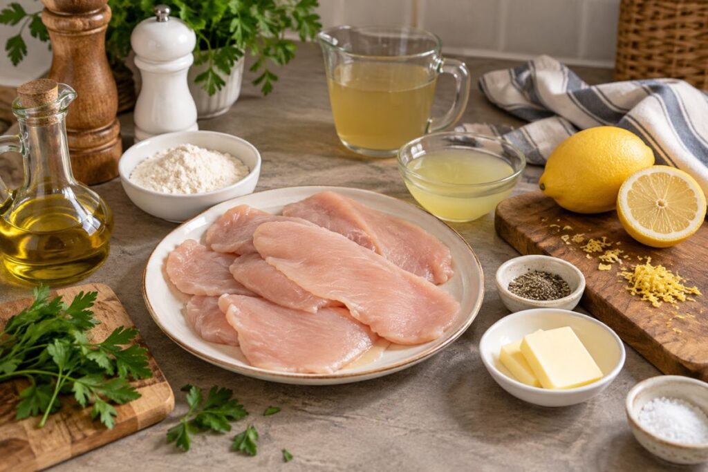 Pollo al limone cremoso in padella, ingredienti