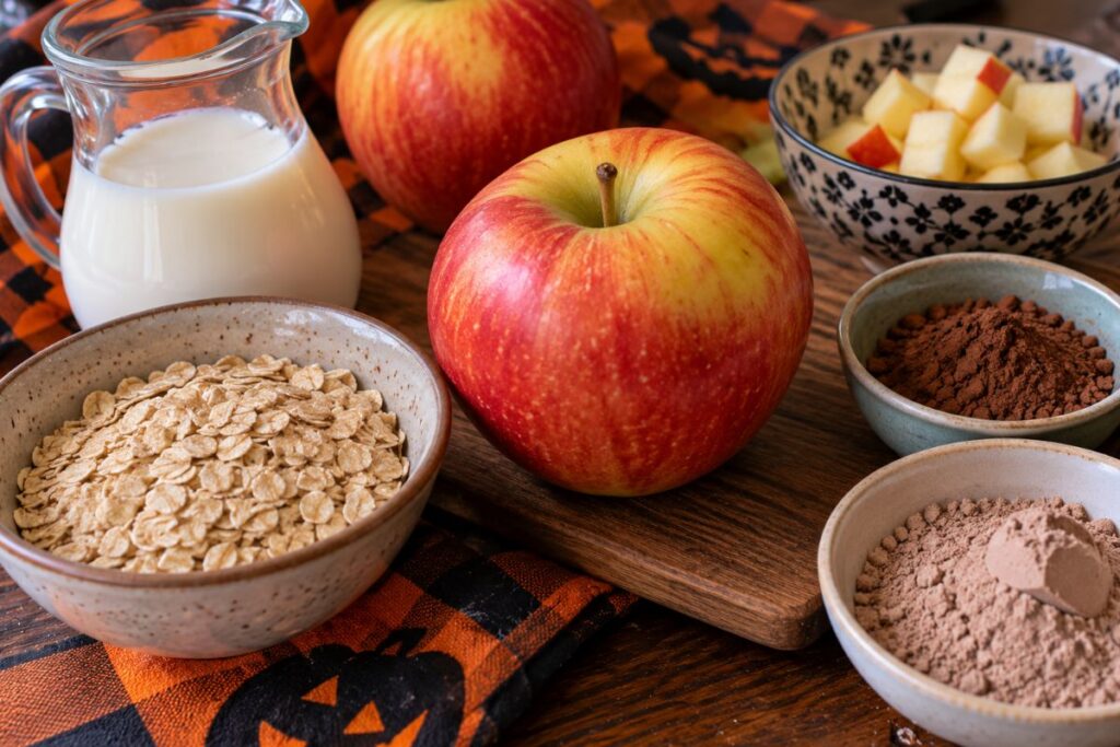 Porridge di Halloween nella mela intagliata, ingredienti
