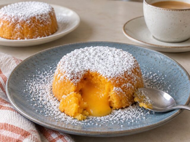 Il centro resta morbido solo con questa cottura: tortino caldo con zucca e cioccolato bianco